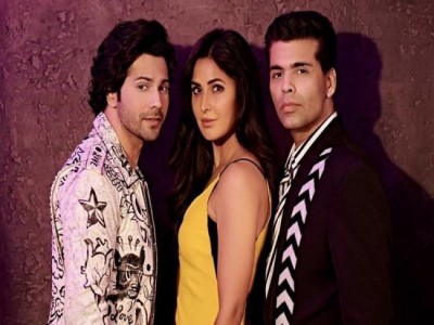 Katrina Kaif, Varun Dhawan sip coffee with Karan Johar