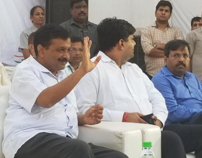 Arvind Kejriwal inaugurates underground reservoir and a booster pump in Badarpur