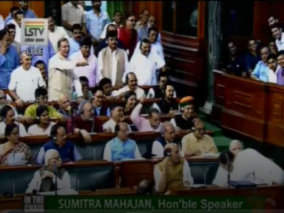 Rahul Gandhi hugs PM Modi during no-confidence motion debate