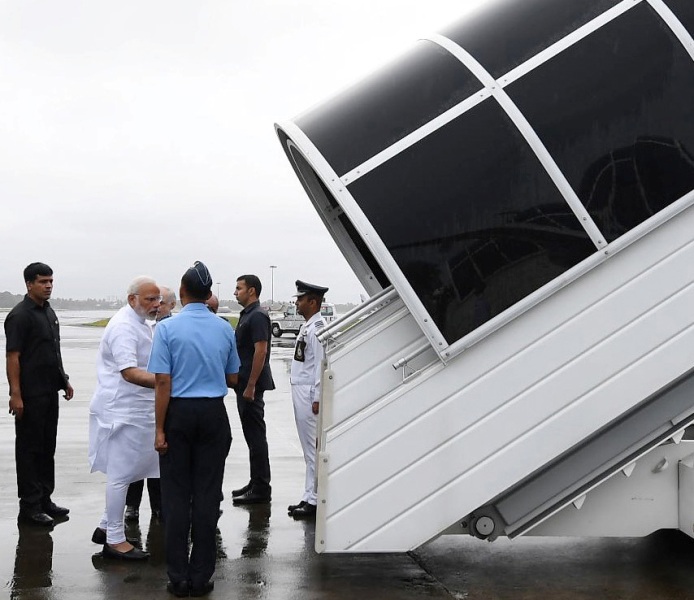 PM Modi visits flood-ravaged Kerala