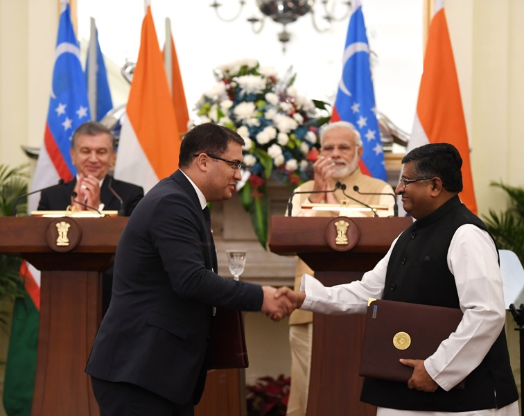 PM Modi, Uzbekistan President Shavkat Mirziyoyev issue joint press statement
