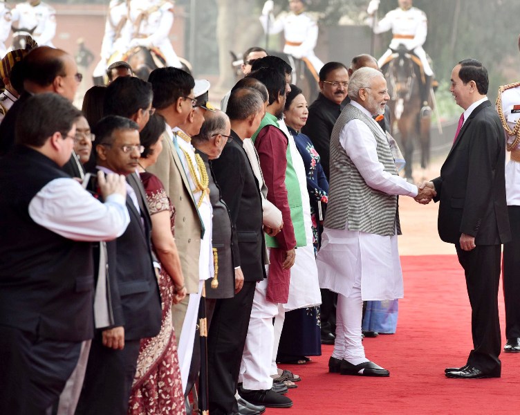 The President of  Vietnam  calls on Indian President,PM