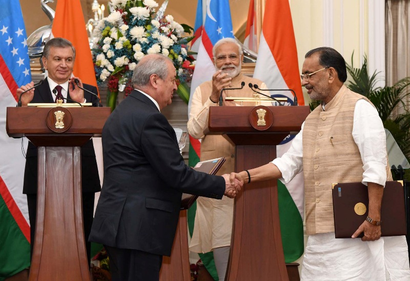 PM Modi, Uzbekistan President Shavkat Mirziyoyev issue joint press statement