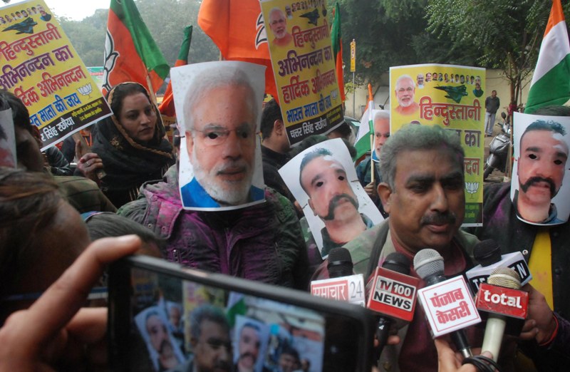 BJP activists celebrate return of Abhinandan Varthaman