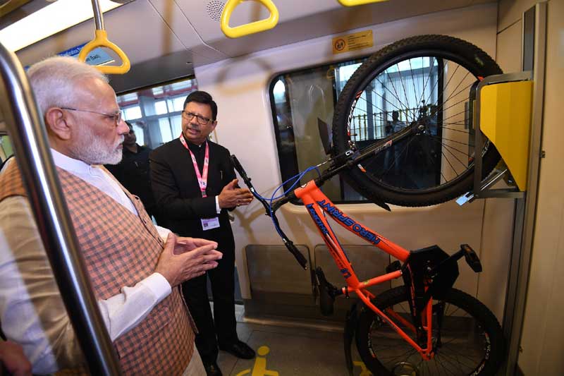 PM Modi visits Metro Coach Exhibition area in Mumbai