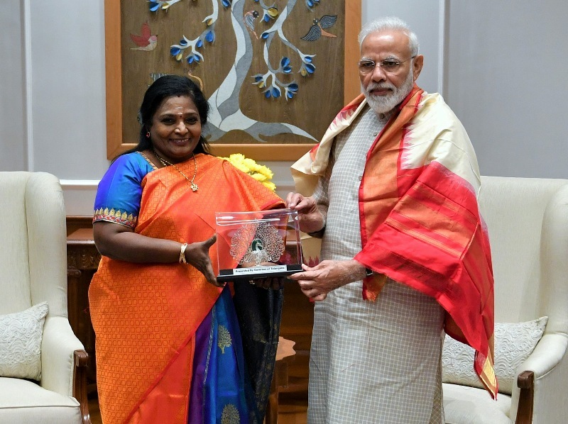 The Governor of Telangana, Dr. Tamilisai Soundararajan calls on Â PM Narendra Modi