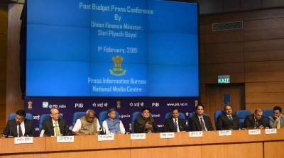 Union Minister Piyush Goyal addresses post-budget press conference in New Delhi