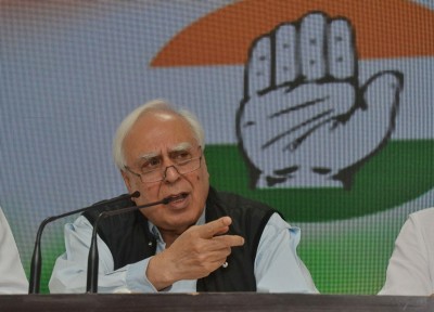 Congress leader Kapil Sibal addresses press conference in Delhi