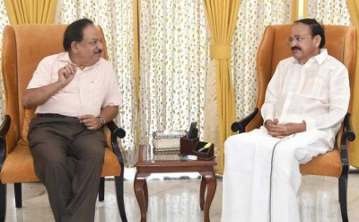 VP advices Minister of Health and Family Welfare to speed up the establishment of AIIMS in Telugu States