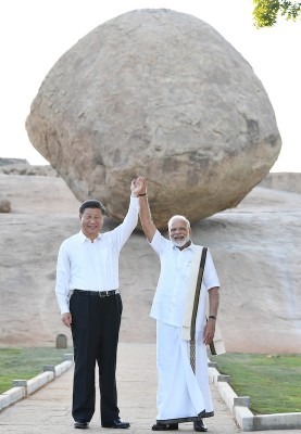 Modi, Jinping talk and pose for camera at Mamallapuram UNESCO World Heritage Site