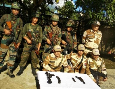 Assam Rifles recover weapons in Manipur's Thoubal
