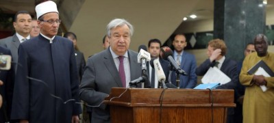 â€˜Counter and rejectâ€™ leaders who seek to â€˜exploit differencesâ€™ between us, urges Guterres at historic mosque in Cairo