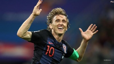 Croatian footballer Modric receives Golden Foot Award for career achievements