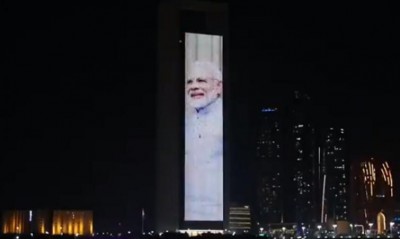 Abu Dhabi skyscraper lights up with Indian tricolour, PM Modi's image to mark his oath-taking ceremony
