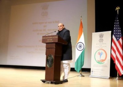Rajnath Singh interacts with Indian community in New York ahead of India-US 2+2 dialogue