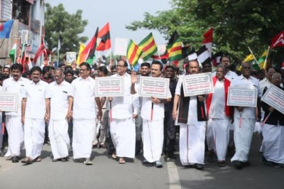 MK Stain leads protest rally against CAA in Chennai, Chidambaram joins
