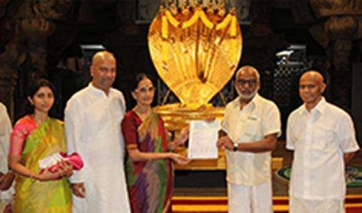 Hyderabad-based couple donates Rs 1 crore to  Tirumala Tirupati Devasthanams Trust