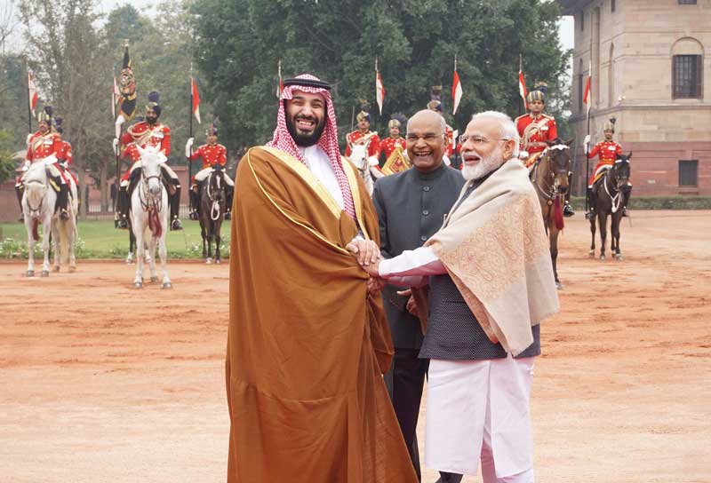 President Kovind, PM Modi receive Saudi Crown Prince Mohammed Bin Salman at Rashtrapati Bhavan