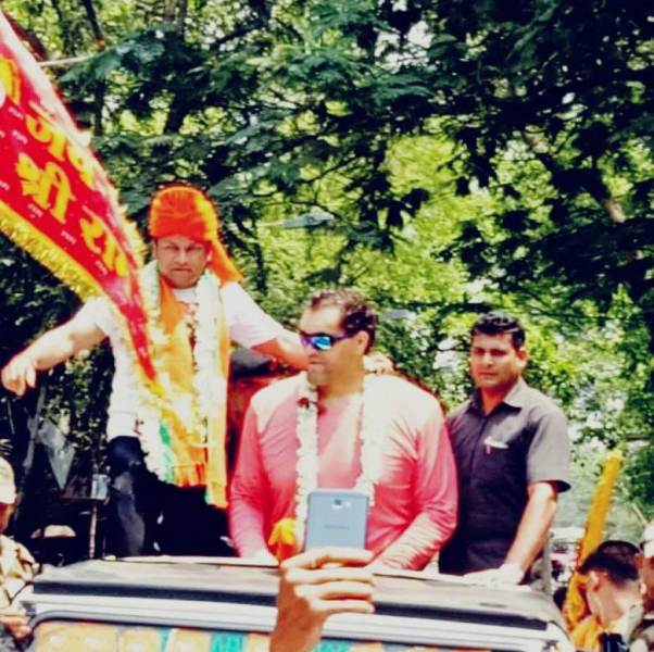 The Great Khali campaigns for BJP in Kolkata