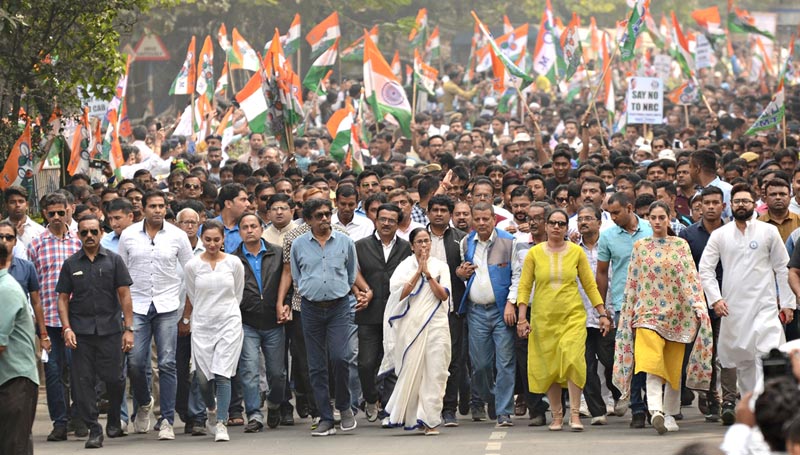 Kolkata: Mamata Banerjee participates in another protest march against CAA