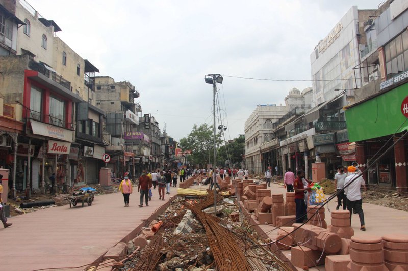 Works underway in New Delhi's Chandni Chowk 