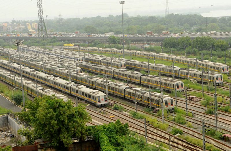 Delhi metro trains parked at yard owing to Covid-19