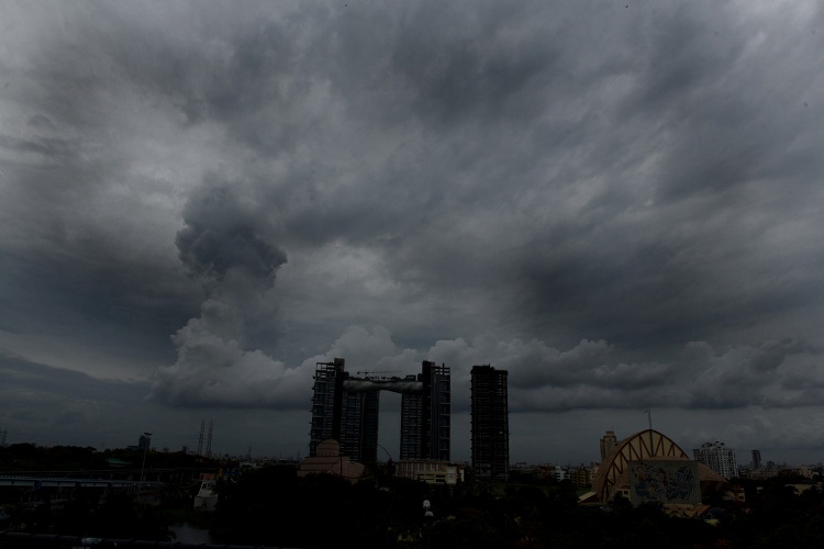 Dark clouds over West Bengal capital Kolkata ahead of Cyclone Amphan