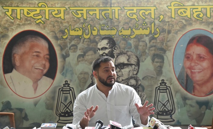 Tejashwi Yadav launches poster Puchh Raha Sara Bihar, Kahan Chhipe Ho Nitish Kumar