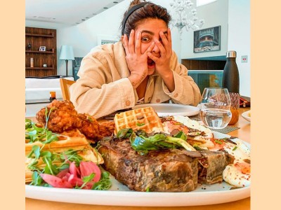 Priyanka Chopra shares image with plate full of scrumptious foods in front