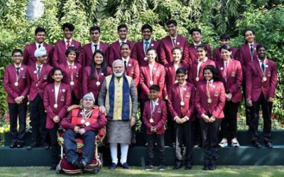 PM Narendra Modi interacts with recipients of Rashtriya Bal Puraskar, 2020