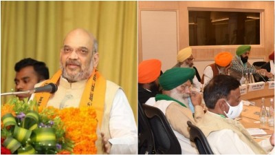 Amit Shah meets protesting farmers in a bid to negotiate ahead of tomorrow's talks