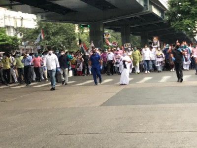 Hathras case: West Bengal CM Mamata Banerjee leading protest march in Kolkata