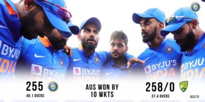 David Warner smashes 128 no, Finch contributes unbeaten 110 as Australia beat India by 10 wickets