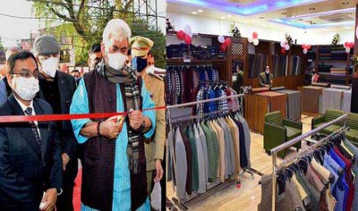 J&K LG Sinha inaugurates experience centre, sales outlet of JKI to revive units dealing silk, wool
