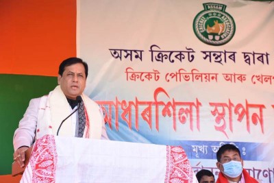 Sarbananda Sonowal lays foundation stone of cricket stadium in Assam's Majuli district