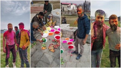 Holi celebrated in Kashmir's Srinagar with Hindus, Muslims, Sikhs smearing each other with colours