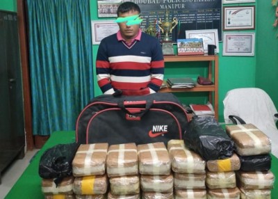 Manipur police arrest an Assam Rifles personnel with contraband drugs