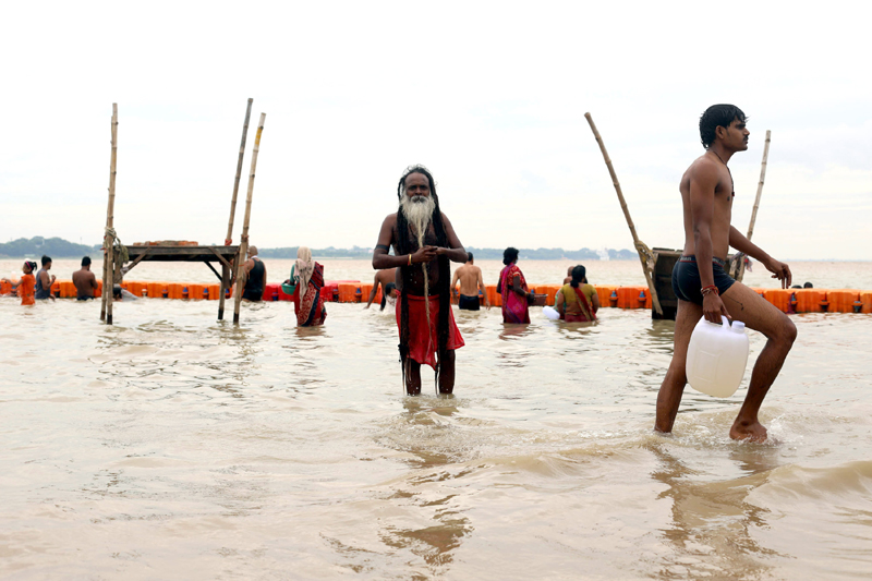 Holy bath in Prayagraj