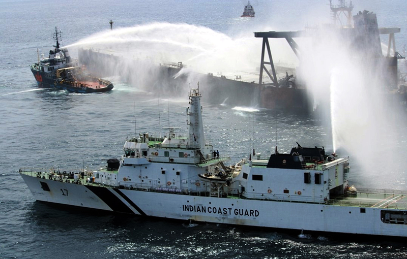 Fire at oil tanker off Sri Lanka Coast