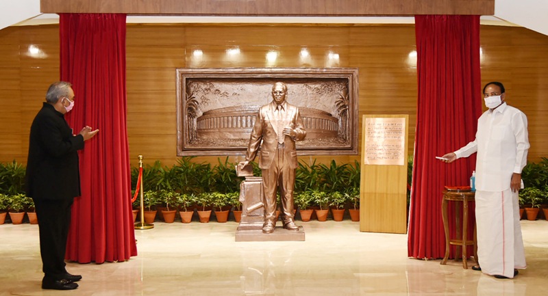 Venkaiah Naidu unveils statue of Dr B R Ambedkar