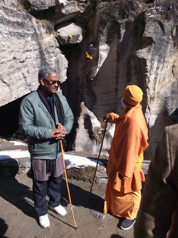UP Chief Minister Yogi Adityanath today visited Badrinath shrine and Mana village.