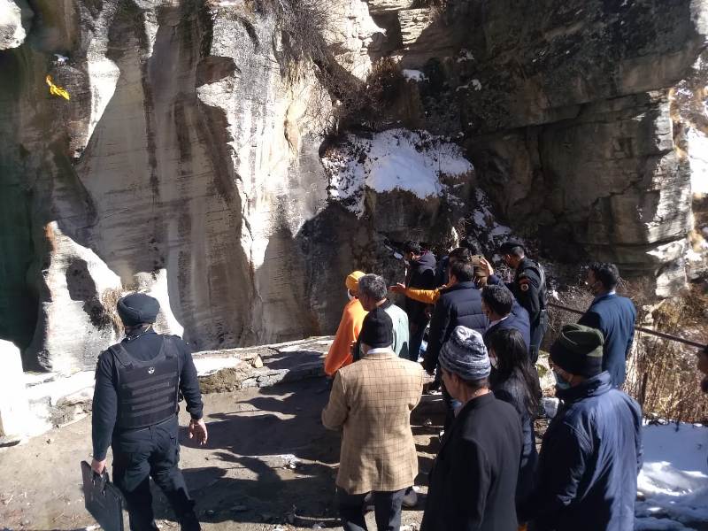 UP Chief Minister Yogi Adityanath today visited Badrinath shrine and Mana village.