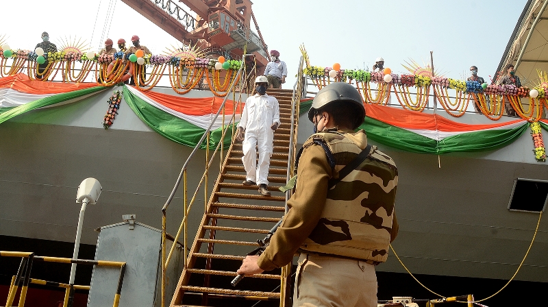 GRSE built first Project 17A stealth frigate ship 'Himgiri' launched in Kolkata