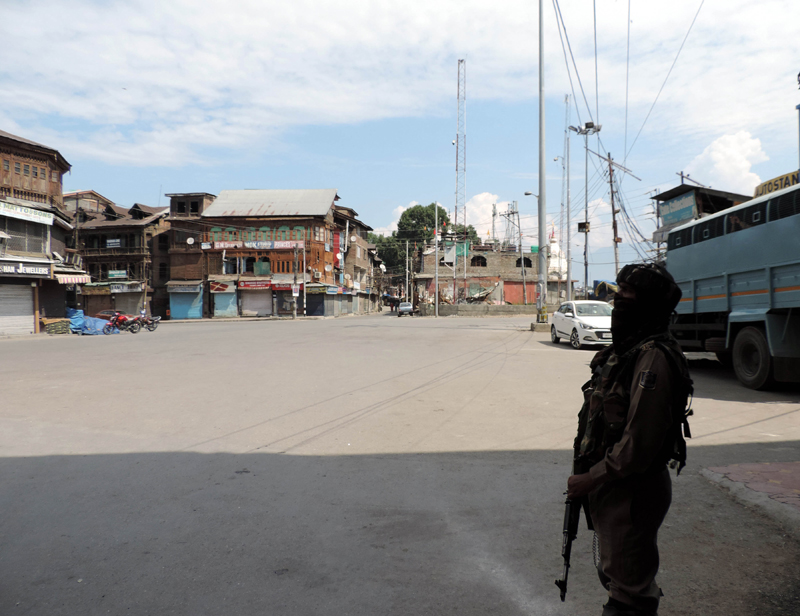 Article 370 Scrapping Anniversary: Security forces keping strict vigil at Budshah Bridge in Srinagar