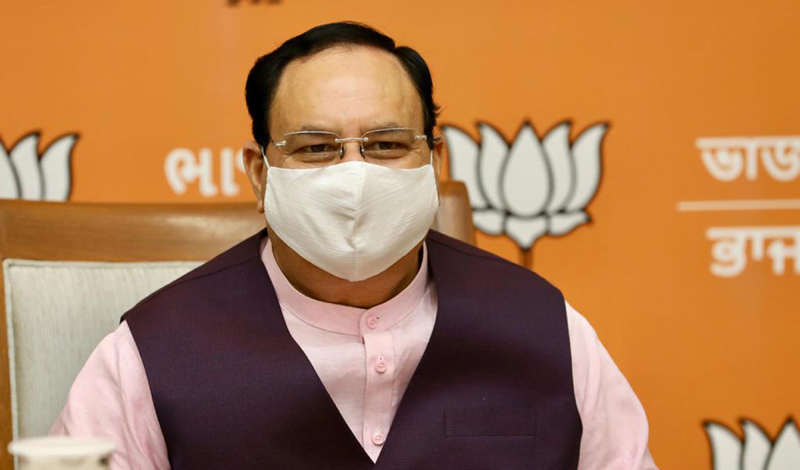 BJP National President J P Nadda chairing a semi virtual meeting with National General Secretaries