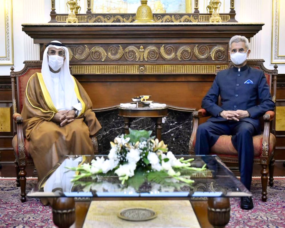 External Affairs Minister S Jaishankar meets Secretary General of GCC for the Arab Al-Hajraf