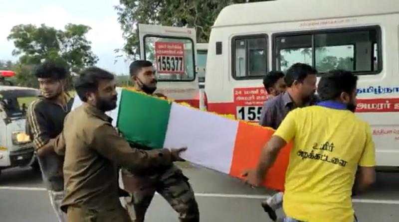 Ambulance carrying Coonoor chopper crash victim's remains meets with minor accident in Tamil Nadu