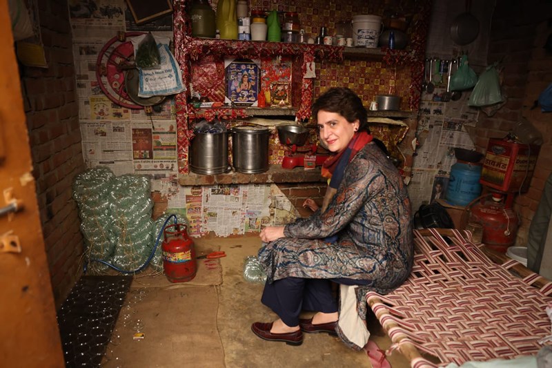 Priyanka Gandhi Vadra visits Firozabad in poll-bound UP