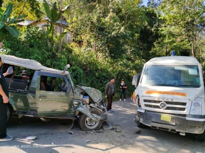 Five security personnel injured in road mishap in Manipur’s Noney