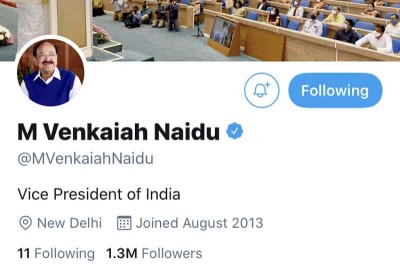 Twitter restores blue tick on Vice President Venkaiah Naidu's personal handle